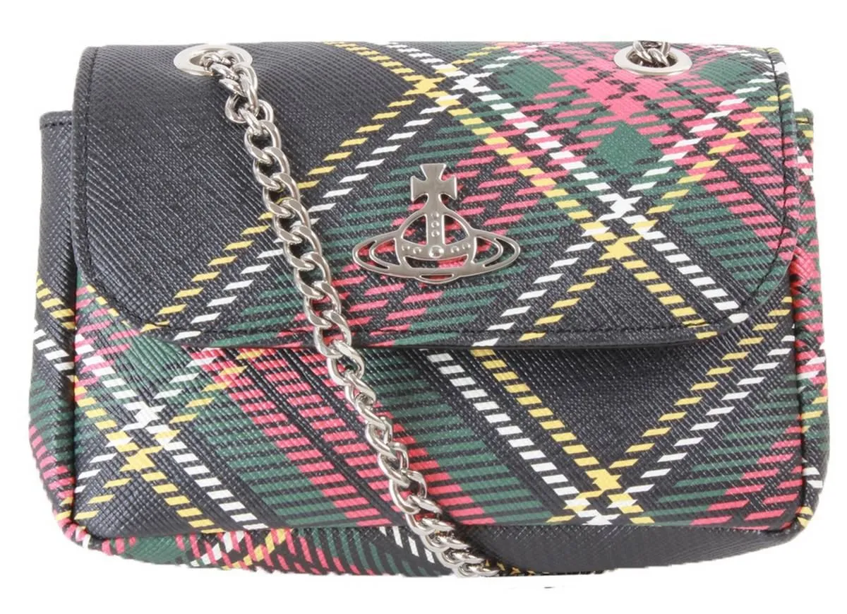 Vivienne Westwood Chelsea Tartan Small Chain Purse Bag - Black/Red/Yellow sold by KJ Beckett