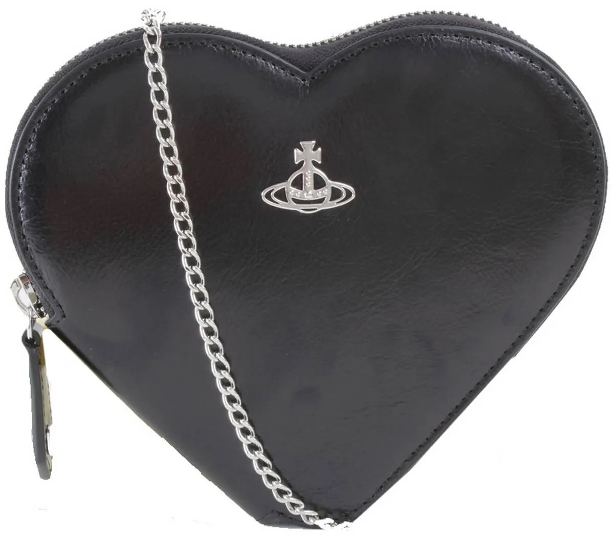 Vivienne Westwood Shiny Veget Tanned Heart Crossbody Bag - Black sold by KJ Beckett
