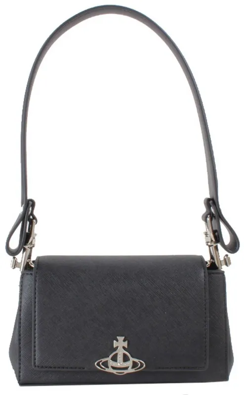 Vivienne Westwood Saffiano Hazel Small Handbag - Black sold by KJ Beckett