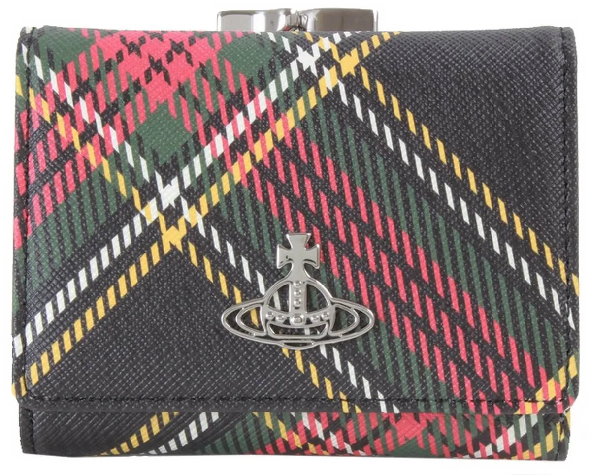 Vivienne Westwood Chelsea Tartan Small Frame Wallet - Black/Red/Yellow sold by KJ Beckett