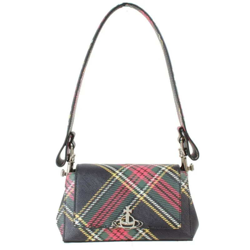 Vivienne Westwood Saffiano Printed Hazel Small Handbag - Chelsea Tartan sold by KJ Beckett
