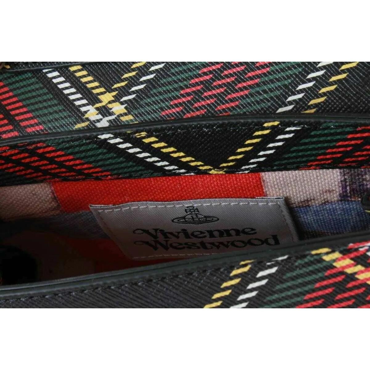 Vivienne Westwood Saffiano Printed Hazel Small Handbag - Chelsea Tartan sold by KJ Beckett product image thumbnail 5