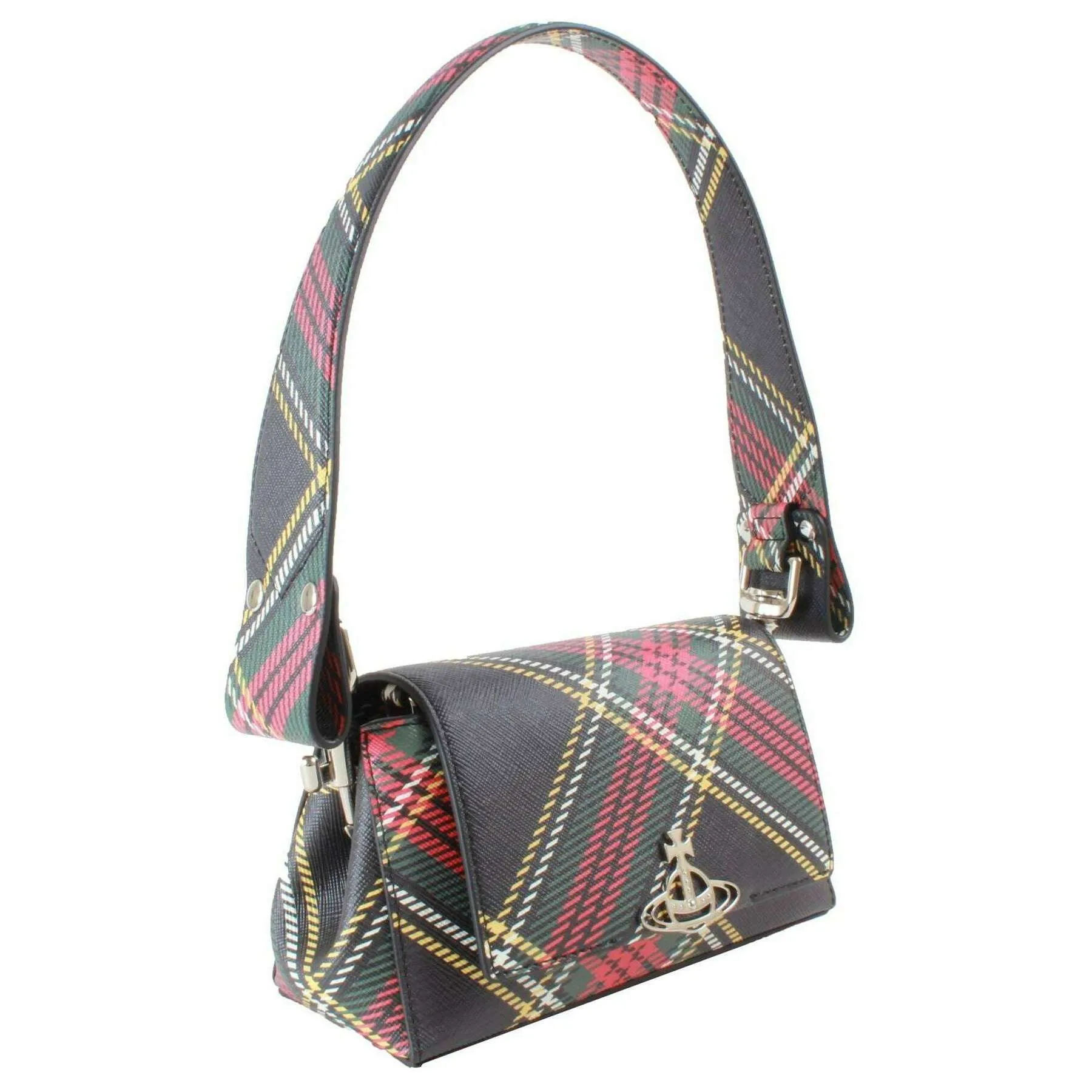 Vivienne Westwood Saffiano Printed Hazel Small Handbag - Chelsea Tartan sold by KJ Beckett product image thumbnail 3