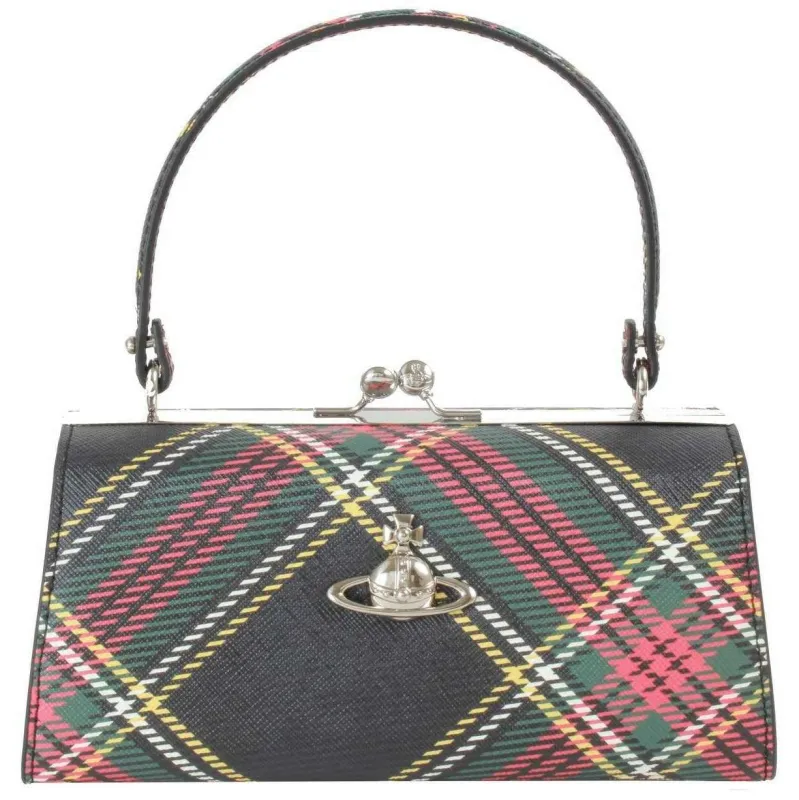 Vivienne Westwood Saffiano Printed Doll XL Frame Bag - Chelsea Tartan sold by KJ Beckett