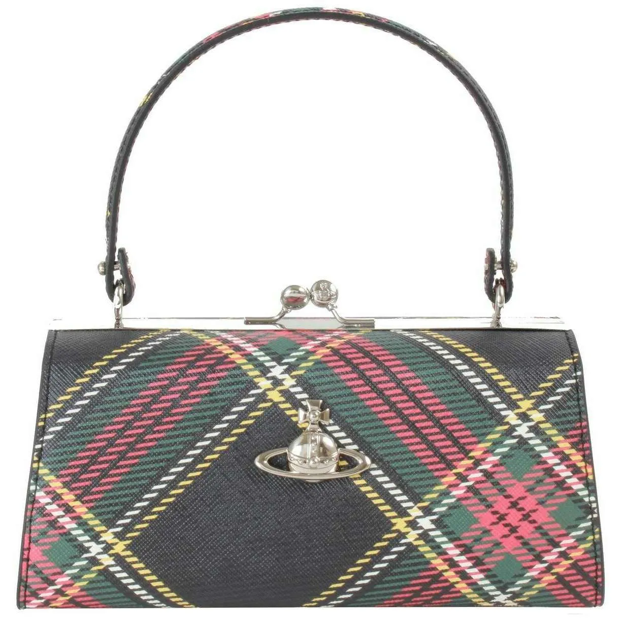 Vivienne Westwood Saffiano Printed Doll XL Frame Bag - Chelsea Tartan sold by KJ Beckett
