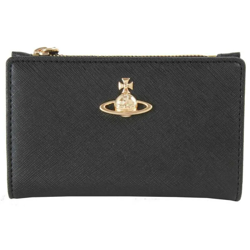 Vivienne Westwood Saffiano Slim Flap Card Holder - Black sold by KJ Beckett