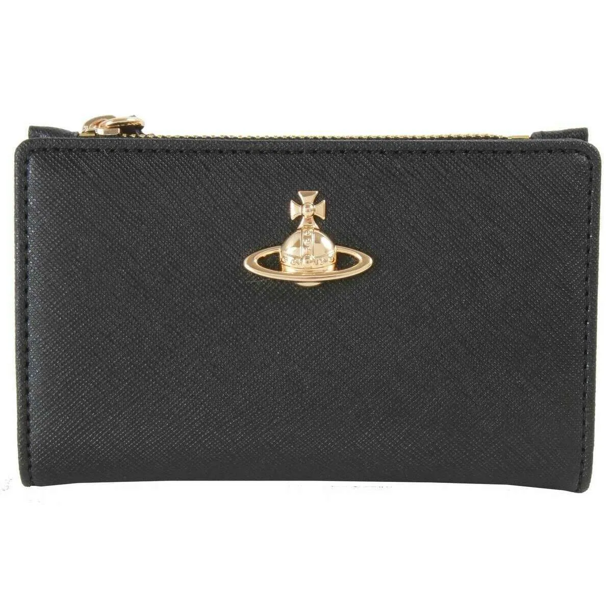 Vivienne Westwood Saffiano Slim Flap Card Holder - Black sold by KJ Beckett