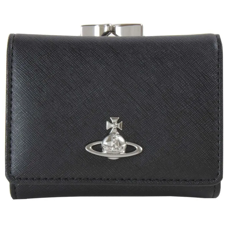 Vivienne Westwood Saffiano Small Frame Purse - Black sold by KJ Beckett