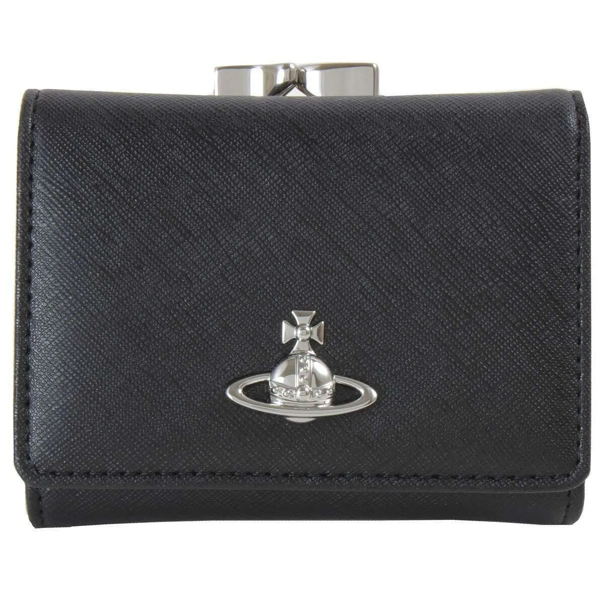 Vivienne Westwood Saffiano Small Frame Purse - Black sold by KJ Beckett