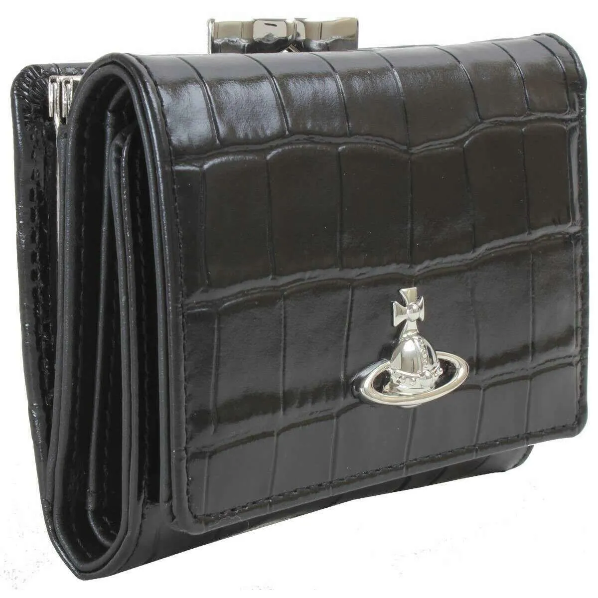 Vivienne Westwood Embossed Croc Small Frame Purse - Black sold by KJ Beckett product image thumbnail 5