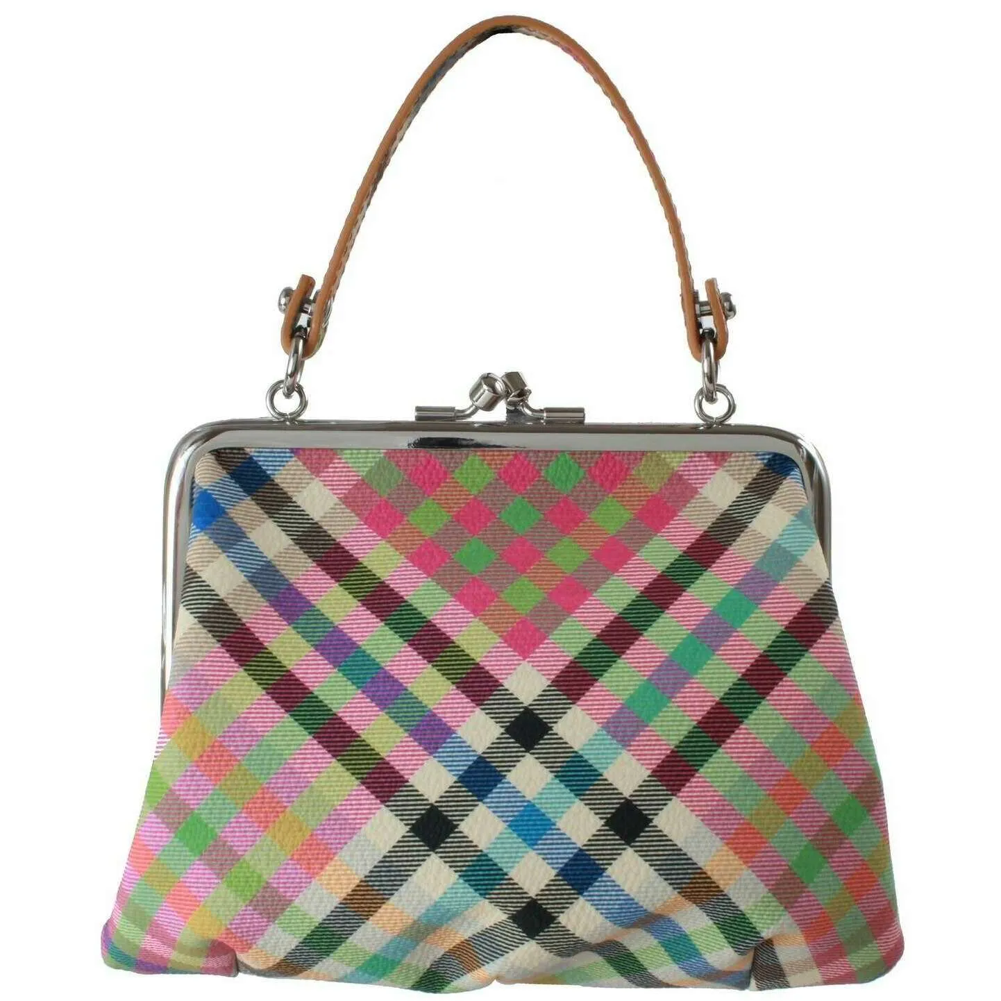 Vivienne Westwood Heather Plaid Granny Frame Purse - Beige/Pink/Blue sold by KJ Beckett product image thumbnail 2