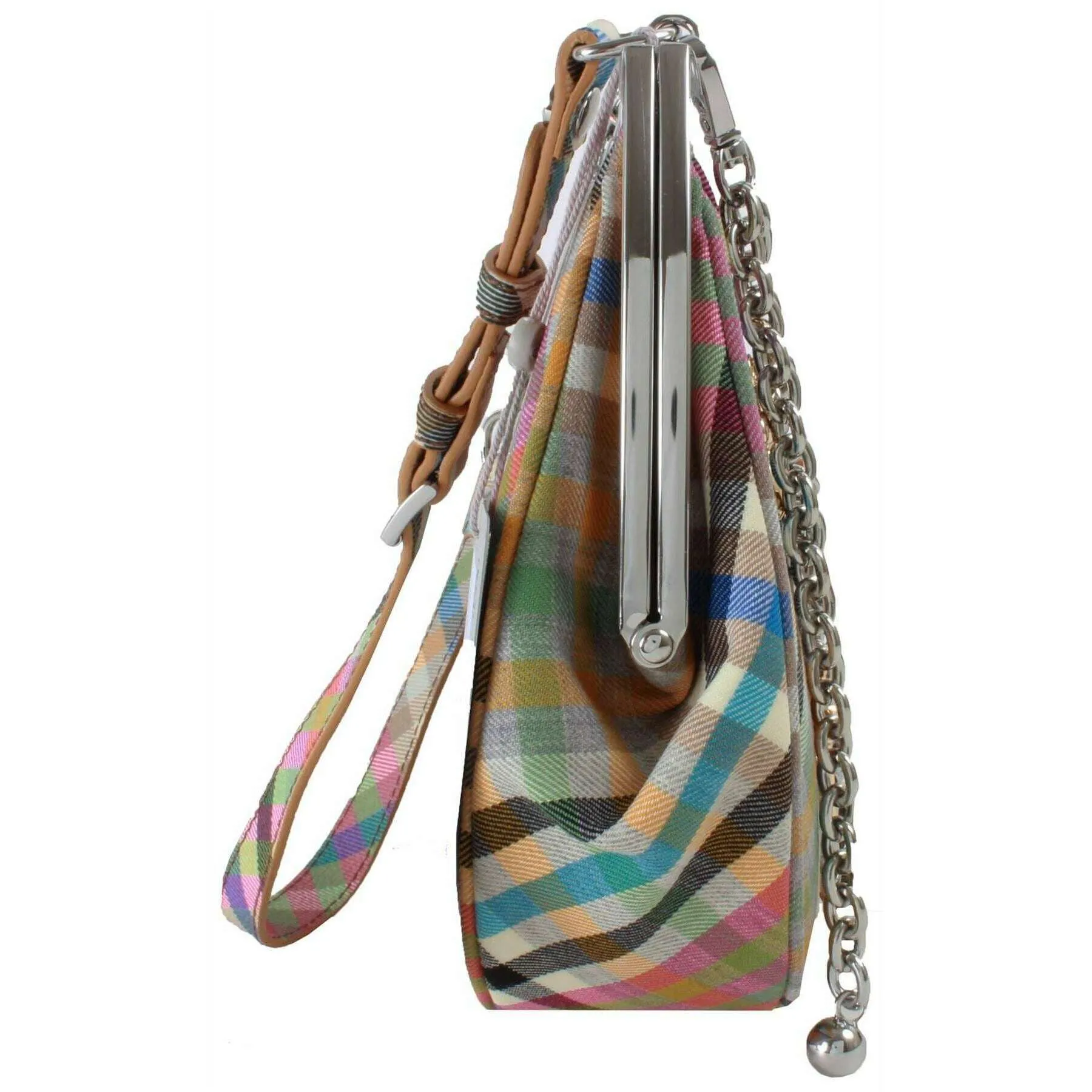 Vivienne Westwood Heather Check Charm Frame Purse - Beige/Pink/Blue sold by KJ Beckett product image thumbnail 5