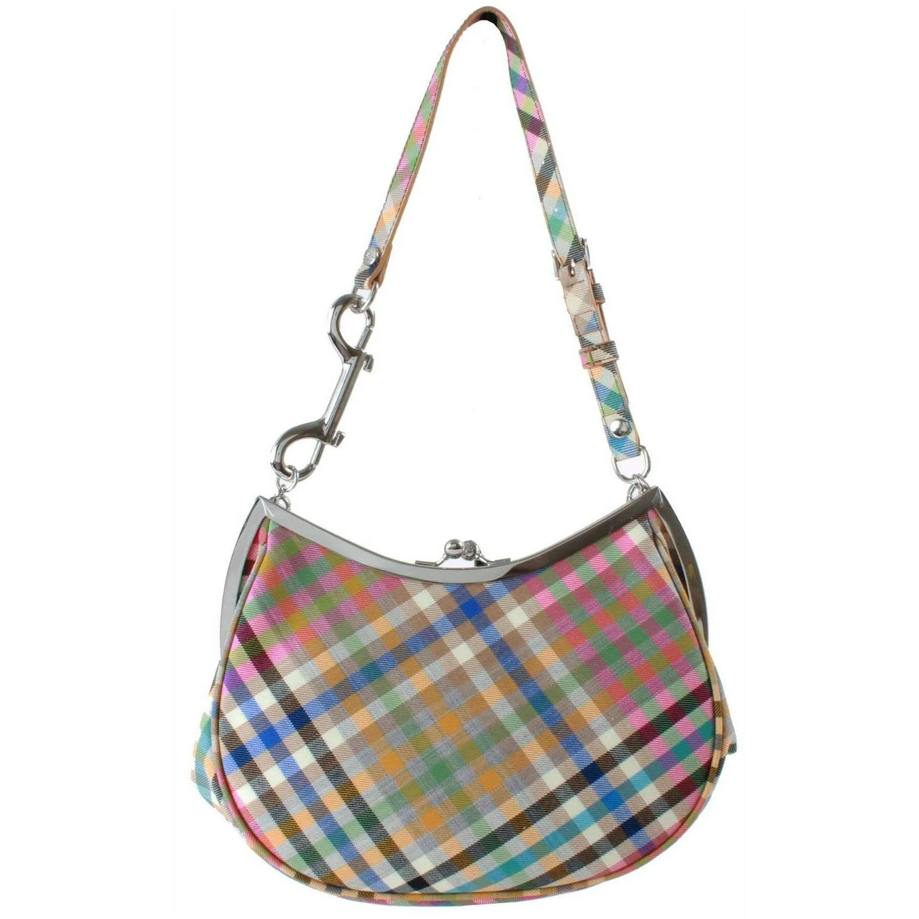 Vivienne Westwood Heather Check Charm Frame Purse - Beige/Pink/Blue sold by KJ Beckett product image thumbnail 2