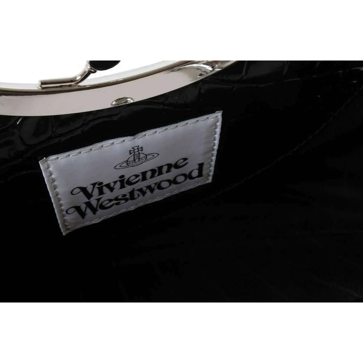 Vivienne Westwood Embossed Croc Charm Frame Purse - Black sold by KJ Beckett product image thumbnail 3