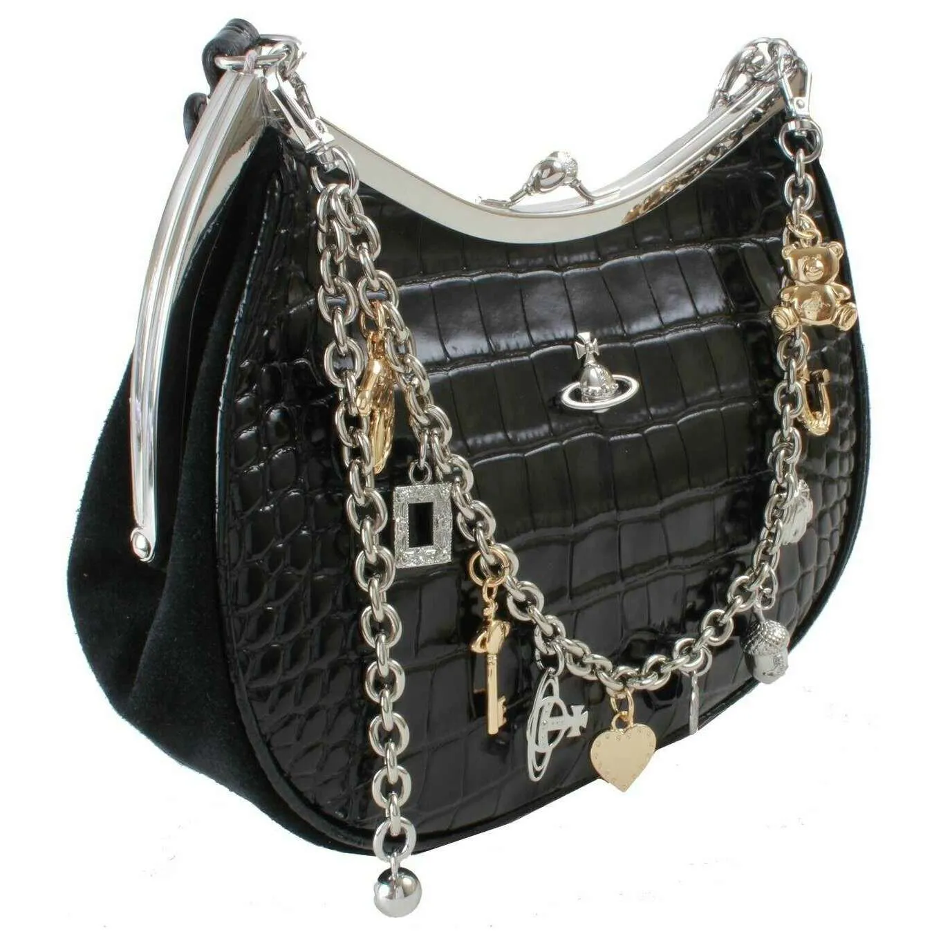 Vivienne Westwood Embossed Croc Charm Frame Purse - Black sold by KJ Beckett product image thumbnail 4