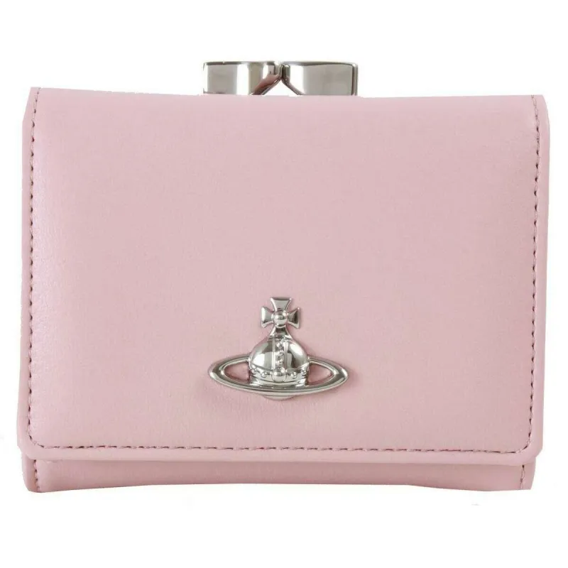 Vivienne Westwood Smooth Small Frame Purse - Pastel Pink sold by KJ Beckett