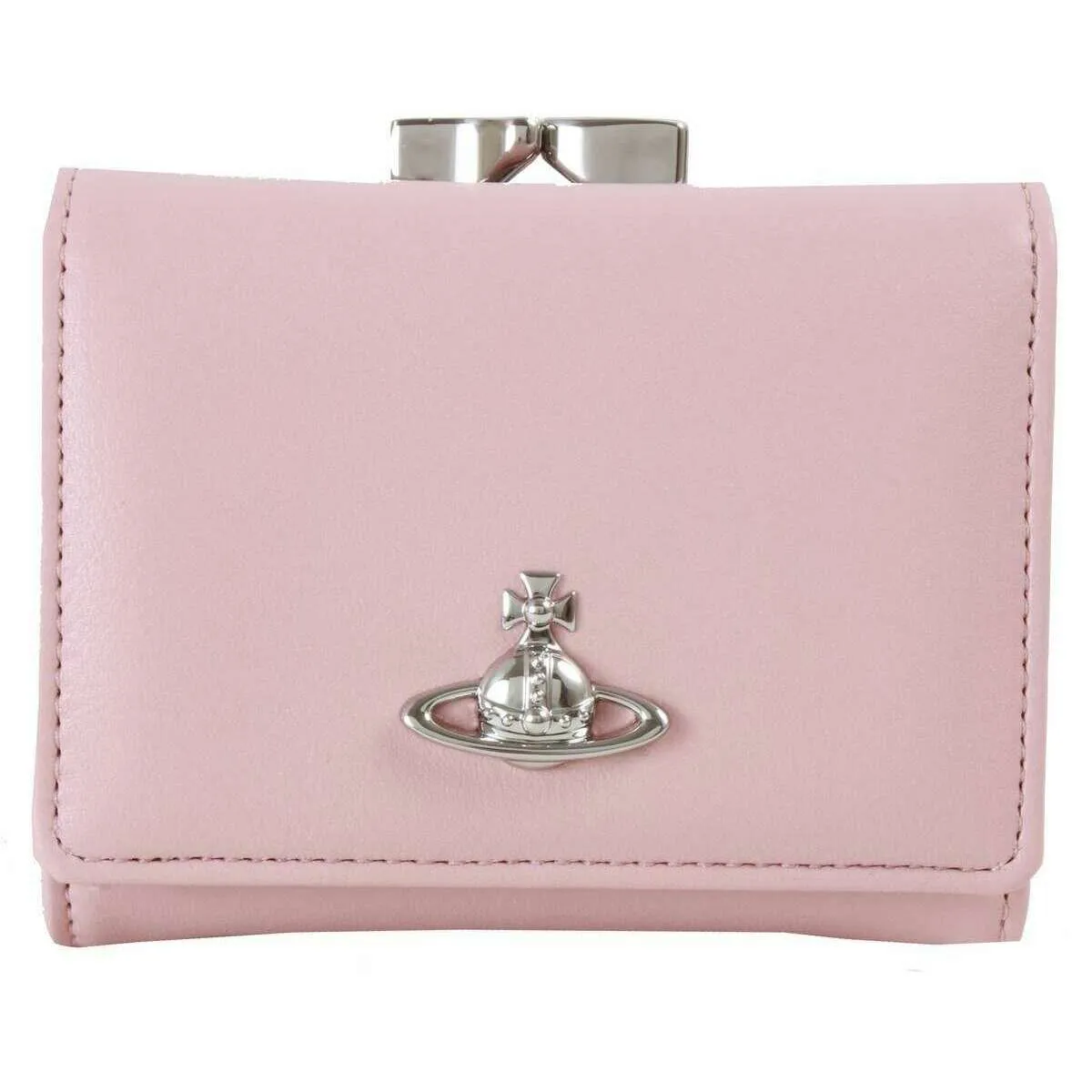Vivienne Westwood Smooth Small Frame Purse - Pastel Pink sold by KJ Beckett