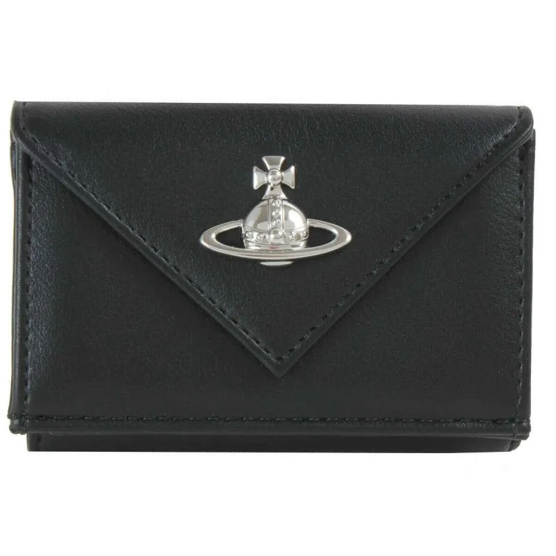 Vivienne Westwood Smooth Envelope Billfold Wallet - Black sold by KJ Beckett