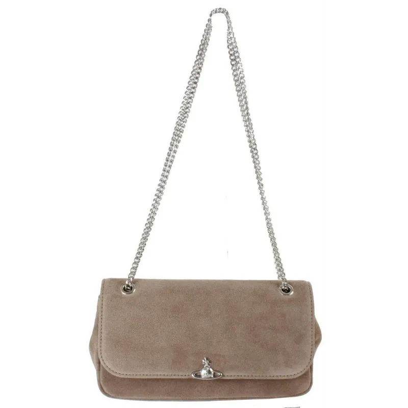 Vivienne Westwood Suede Chain Crossbody Bag - Stone Beige sold by KJ Beckett