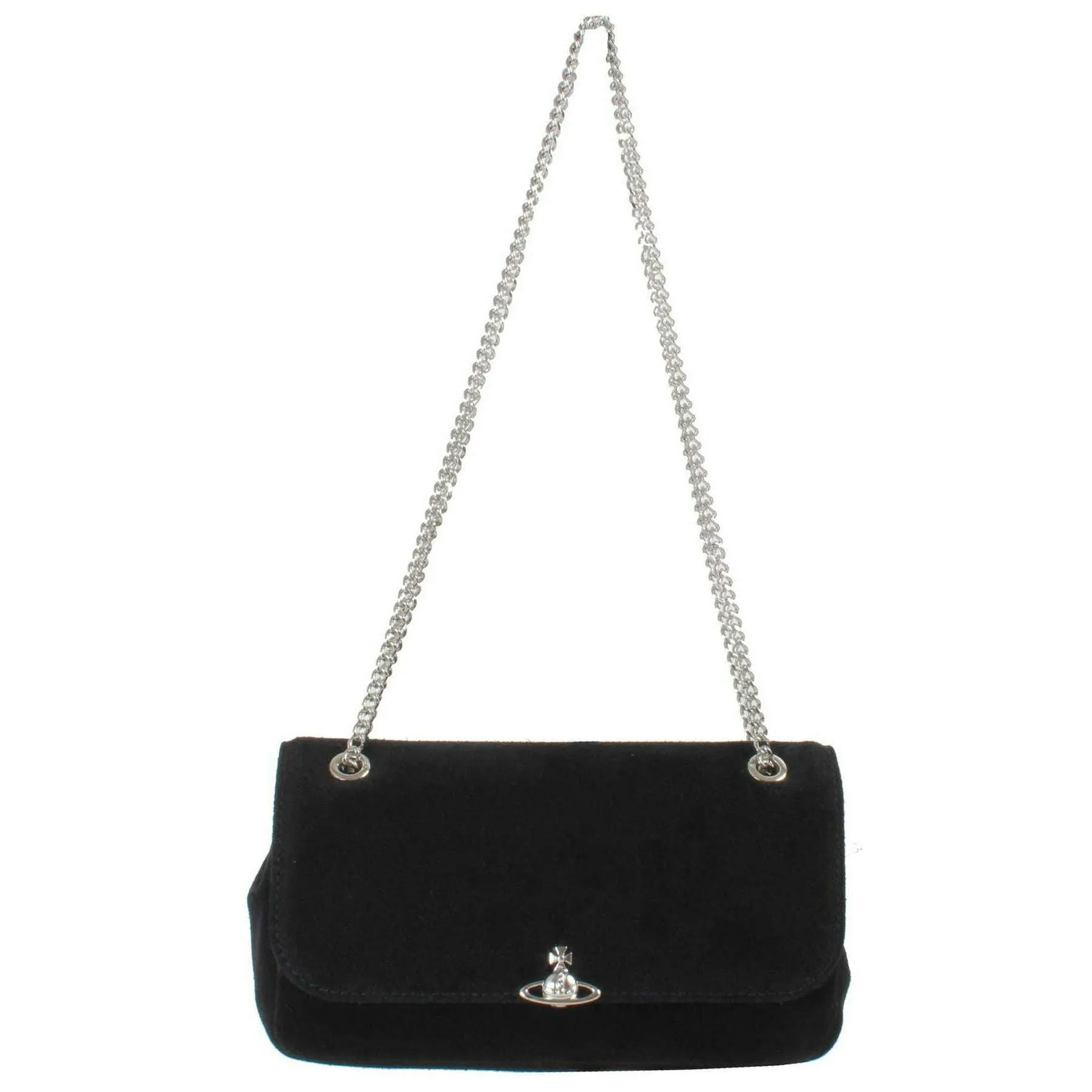 Vivienne Westwood Suede Chain Crossbody Bag - Black sold by KJ Beckett