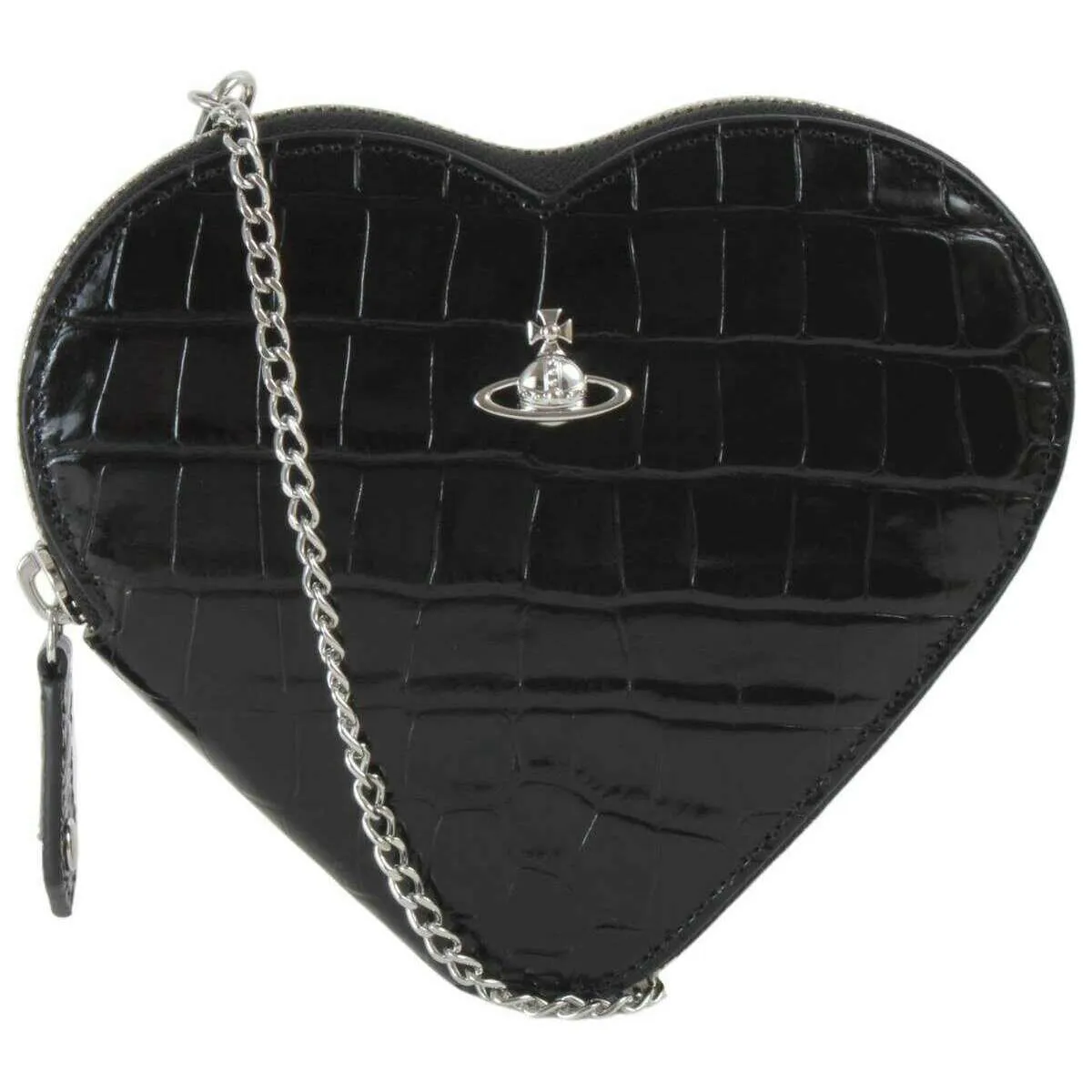 Vivienne Westwood Emboss Croc Heart Crossbody Bag - Black sold by KJ Beckett