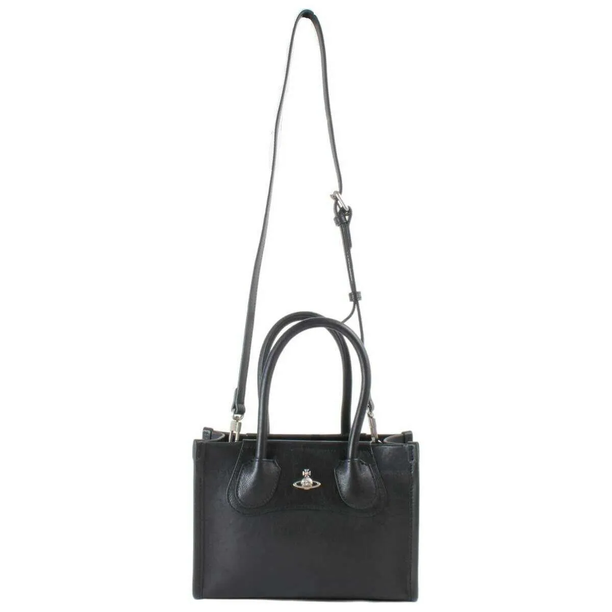Vivienne Westwood Troy Supple Leather Small Tote Crossbody - Black/Dark Silver sold by KJ Beckett product image thumbnail 3