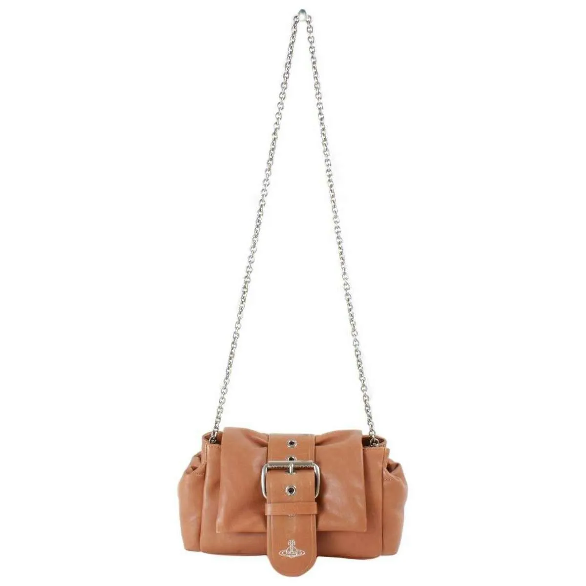 Vivienne Westwood Hazel Supple Leather Treasure Handbag - Honey Brown/Dark Silver sold by KJ Beckett product image thumbnail 3