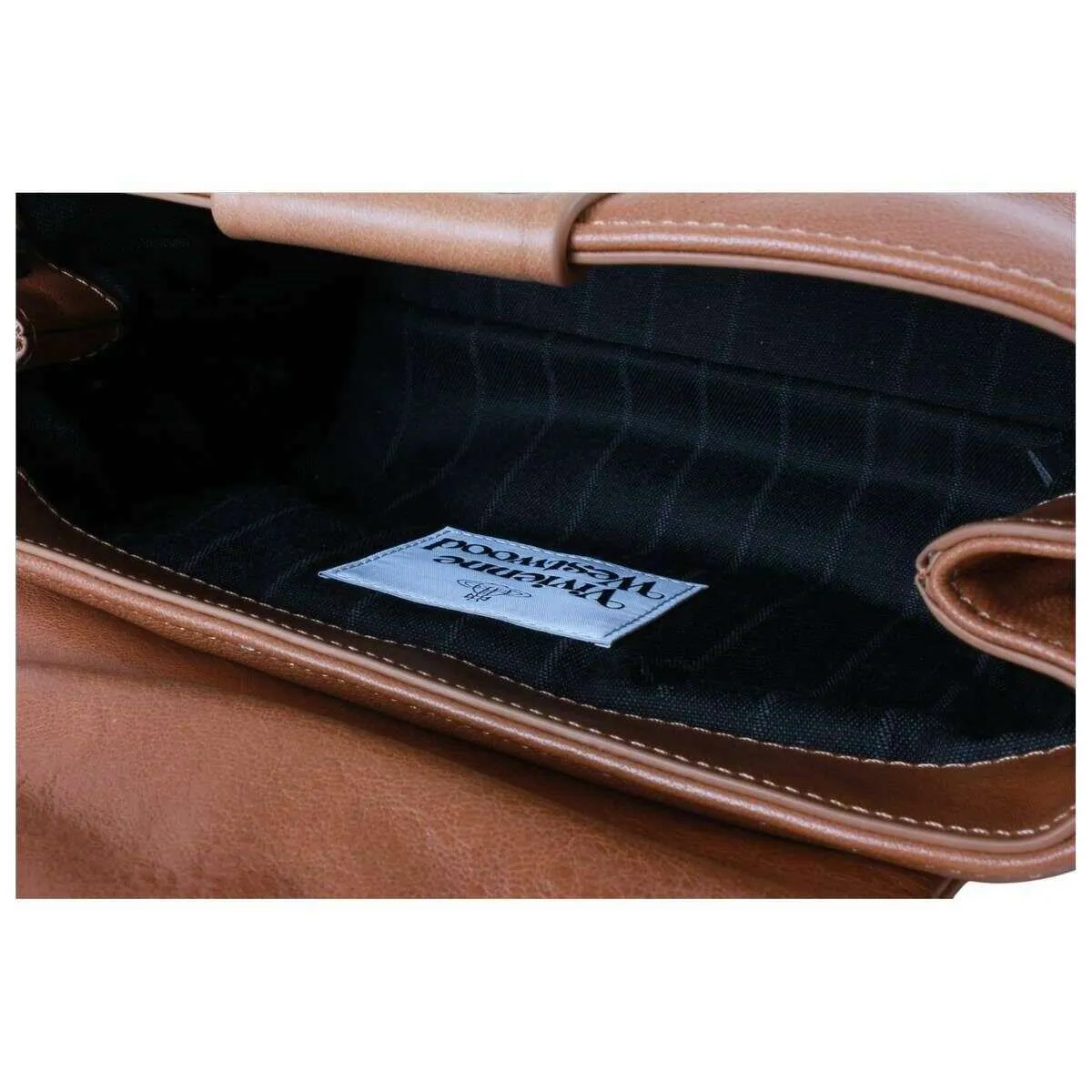 Vivienne Westwood Hazel Supple Leather Treasure Handbag - Honey Brown/Dark Silver sold by KJ Beckett product image thumbnail 4