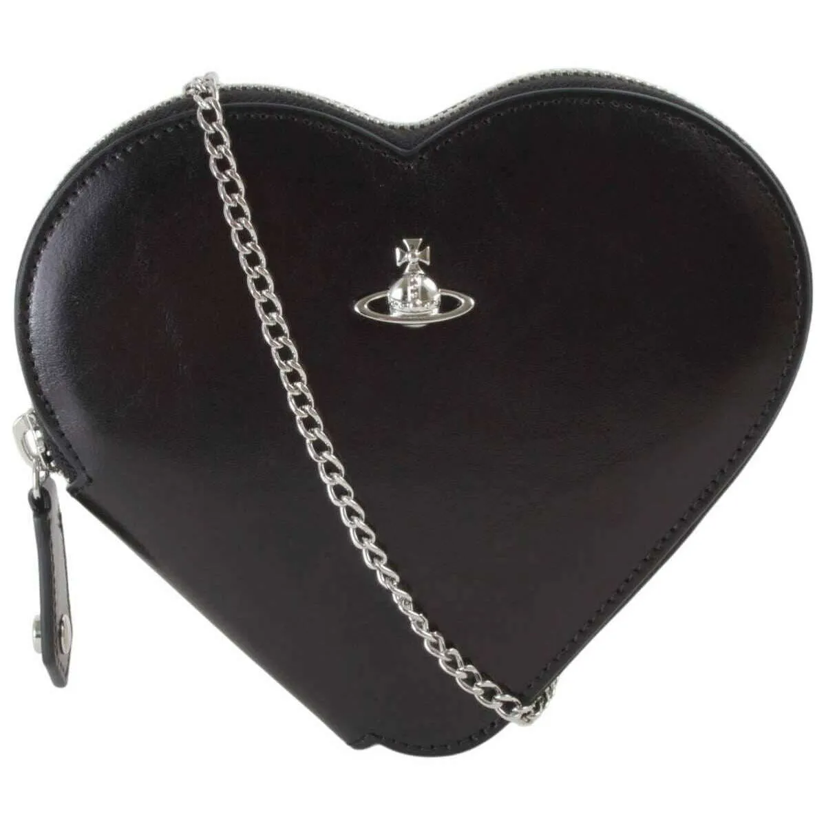 Vivienne Westwood Shiny Veget Tanned Heart Crossbody Bag - Black sold by KJ Beckett