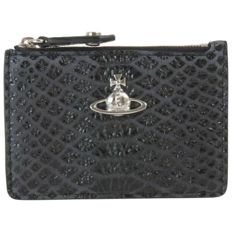 Vivienne Westwood Snake Effect Slim Card Holder - Dark Grey made by Vivienne Westwood