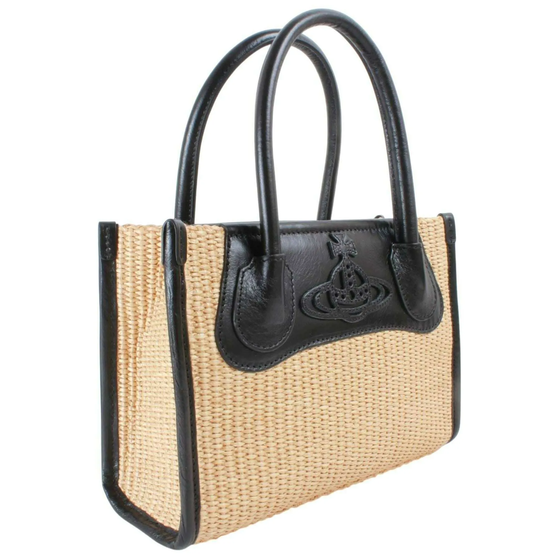 Vivienne Westwood Raffia Troy Small Tote Crossbody - Natural Beige sold by KJ Beckett product image thumbnail 3