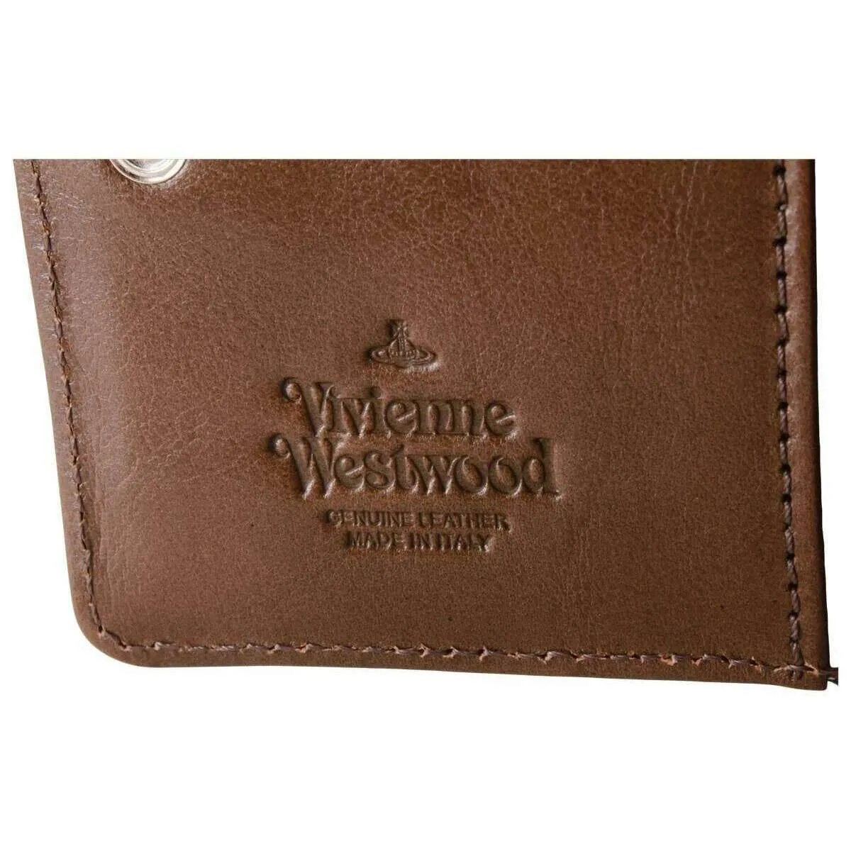 Vivienne Westwood Shiny Veg Tanned Slim Flap Card Holder - Oyster Grey Brown sold by KJ Beckett product image thumbnail 5