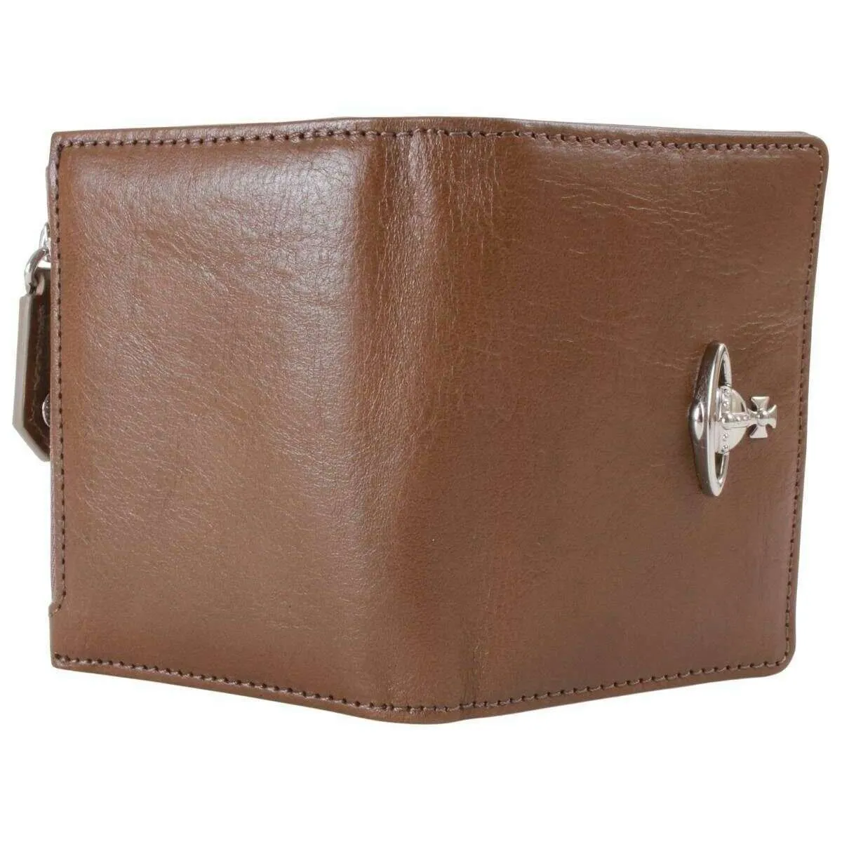 Vivienne Westwood Shiny Veg Tanned Slim Flap Card Holder - Oyster Grey Brown sold by KJ Beckett product image thumbnail 4