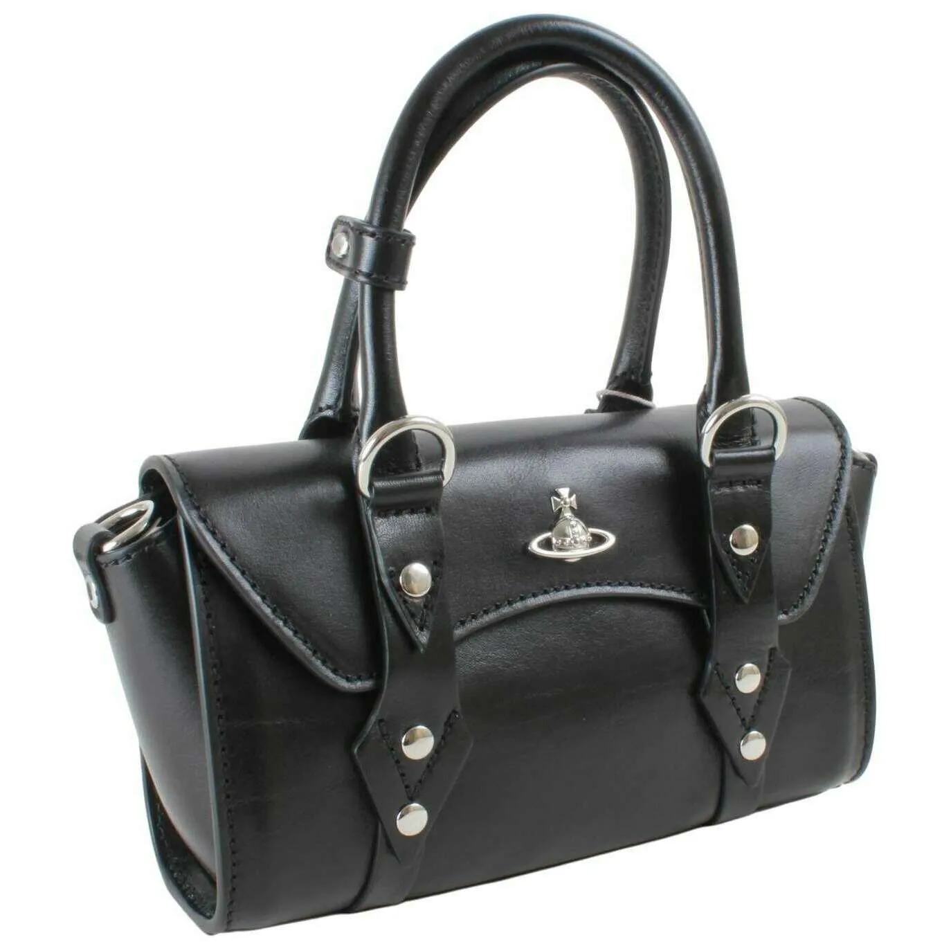 Vivienne Westwood Shiny Veg Tanned Bettina Mini Crossbody Bag - Black sold by KJ Beckett product image thumbnail 3