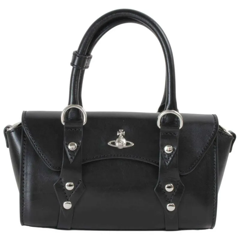 Vivienne Westwood Shiny Veg Tanned Bettina Mini Crossbody Bag - Black made by Vivienne Westwood