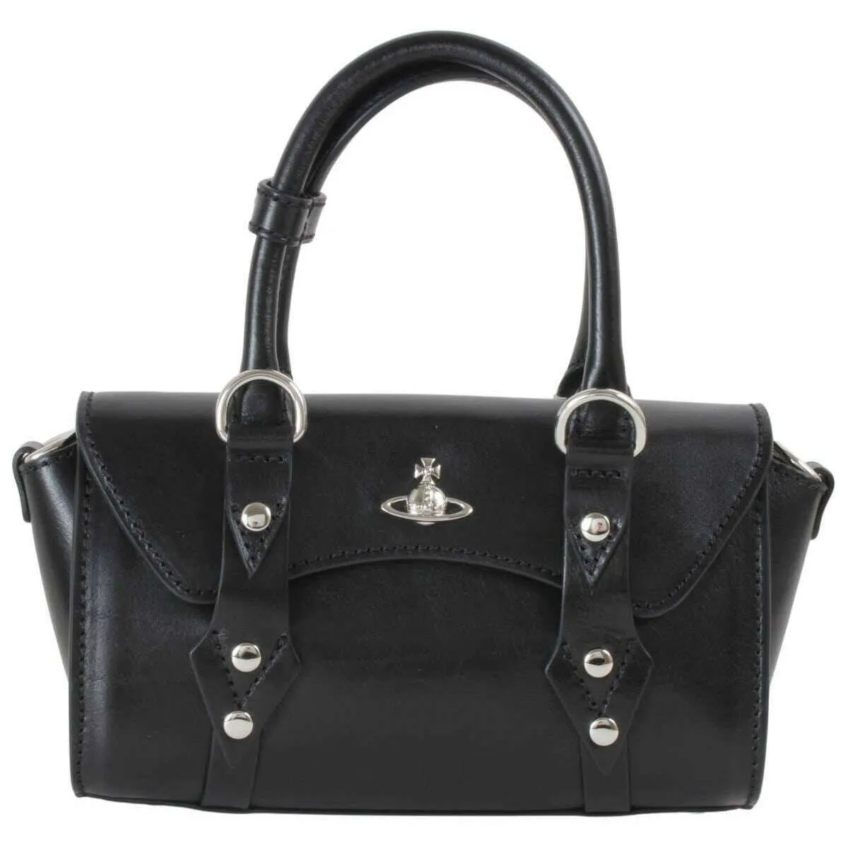 Vivienne Westwood Shiny Veg Tanned Bettina Mini Crossbody Bag - Black sold by KJ Beckett