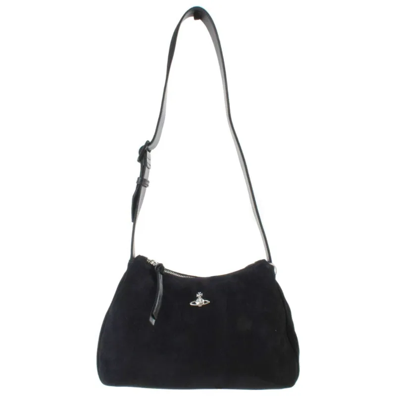 Vivienne Westwood Kate Suede Shoulder Bag - Black made by Vivienne Westwood