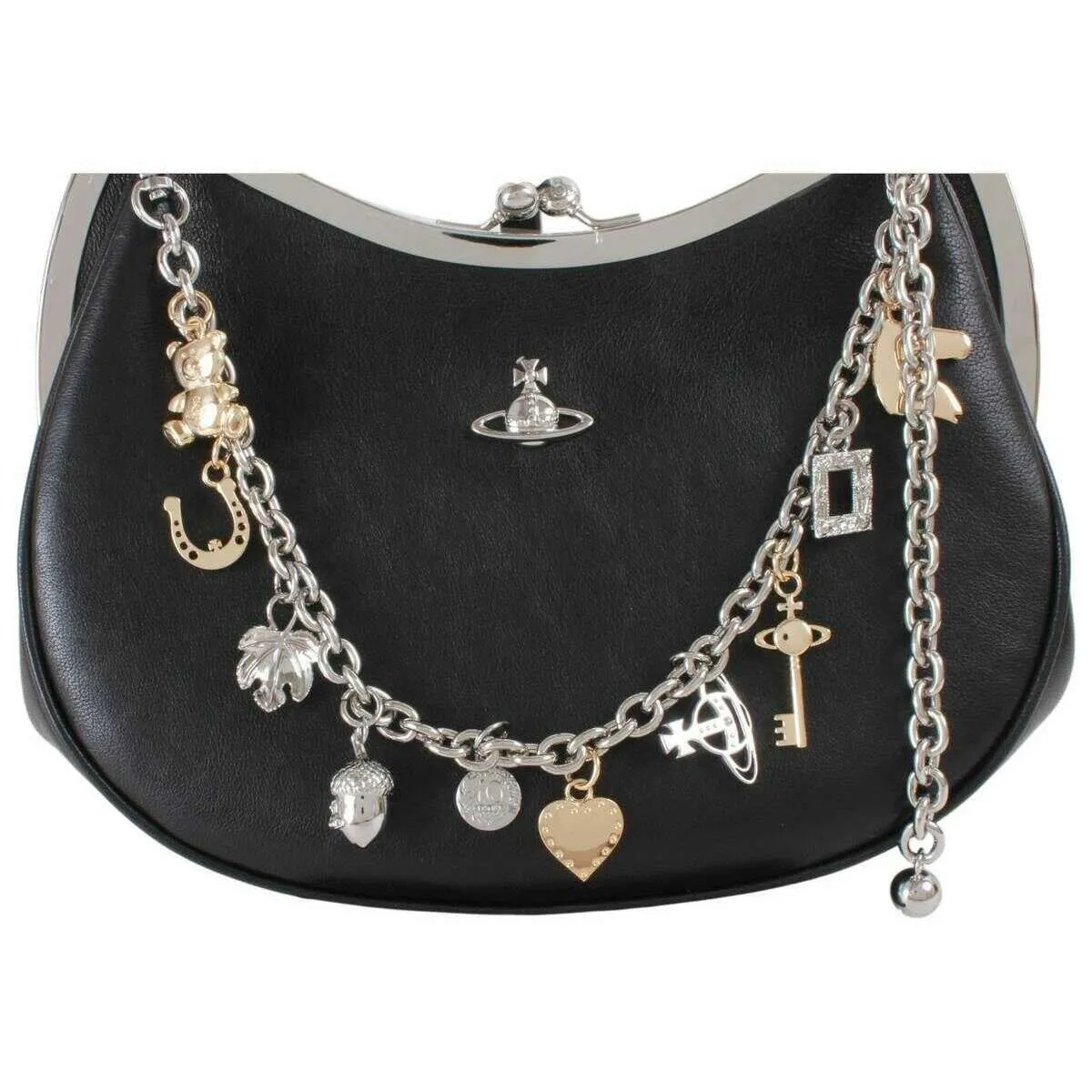 Vivienne Westwood Supple Leather Charm Frame Purse Handbag - Black sold by KJ Beckett product image thumbnail 5
