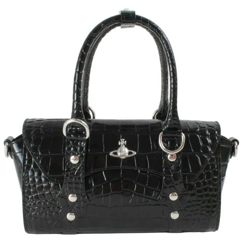 Vivienne Westwood Bettina Emboss Croc Mini Crossbody - Black made by Vivienne Westwood