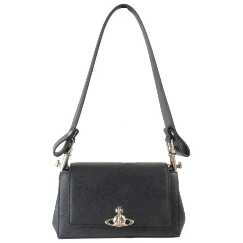 Vivienne Westwood Hazel Saffiano Small Handbag - Black made by Vivienne Westwood
