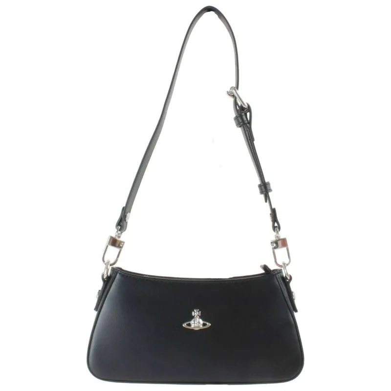 Vivienne Westwood Tasha Smooth Shoulder Phone Bag - Black made by Vivienne Westwood