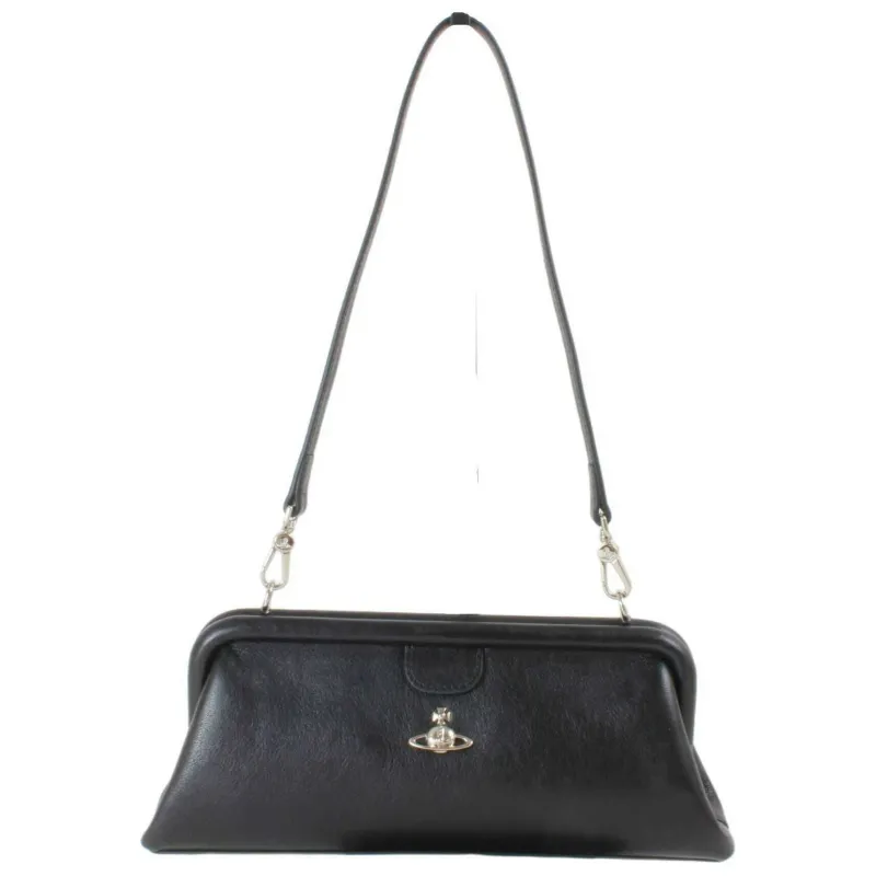 Vivienne Westwood Jane Supple Leather Frame Purse Bag - Black made by Vivienne Westwood