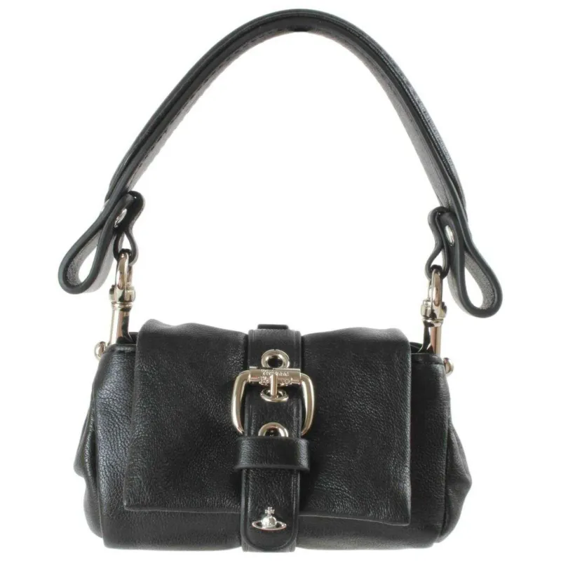 Vivienne Westwood Hazel Supple Leather Treasure Bag Charm/Key Ring - Black made by Vivienne Westwood