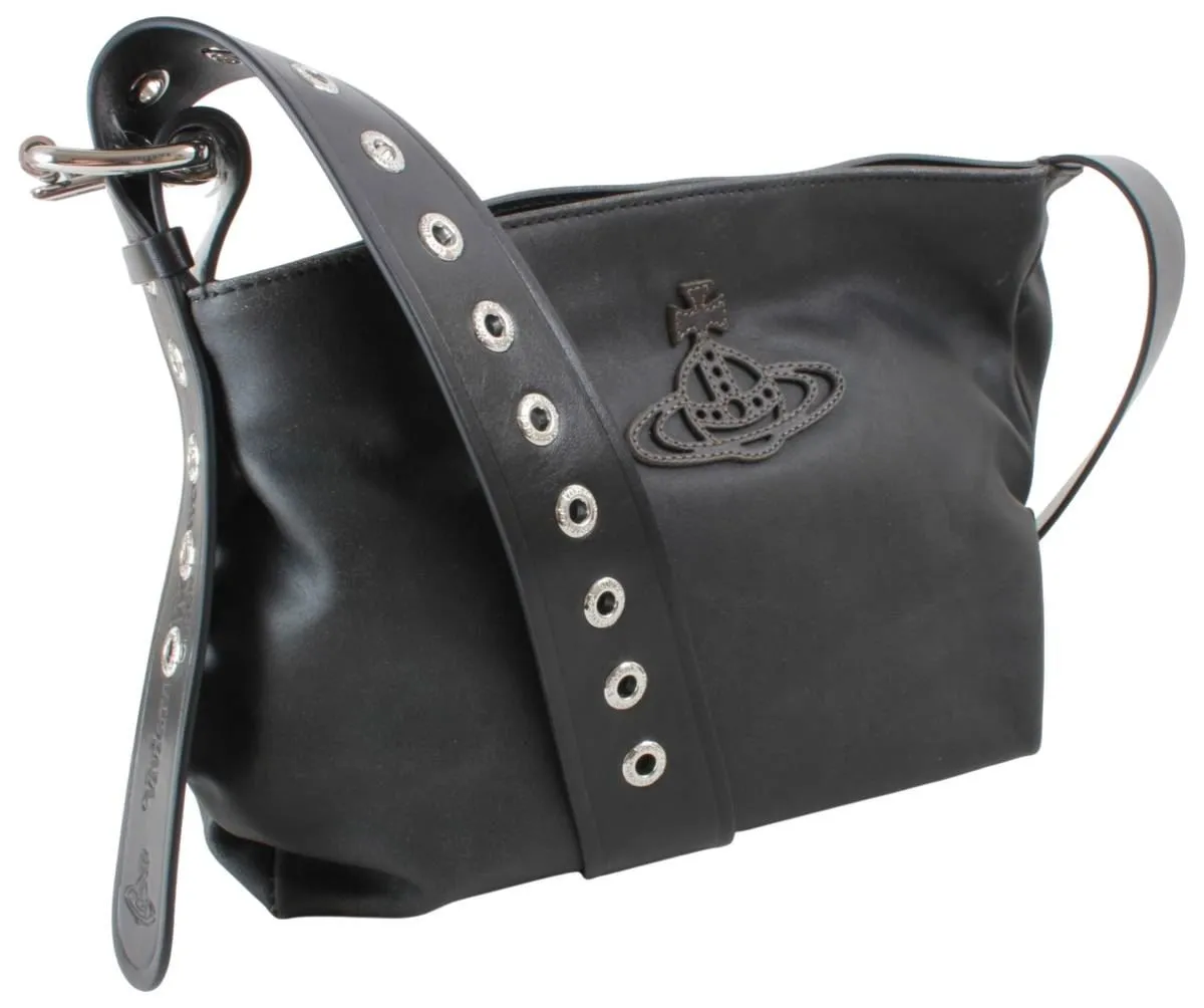 Vivienne Westwood Maxime Distressed Leather Small Crossbody Bag - Off Black sold by KJ Beckett product image thumbnail 4