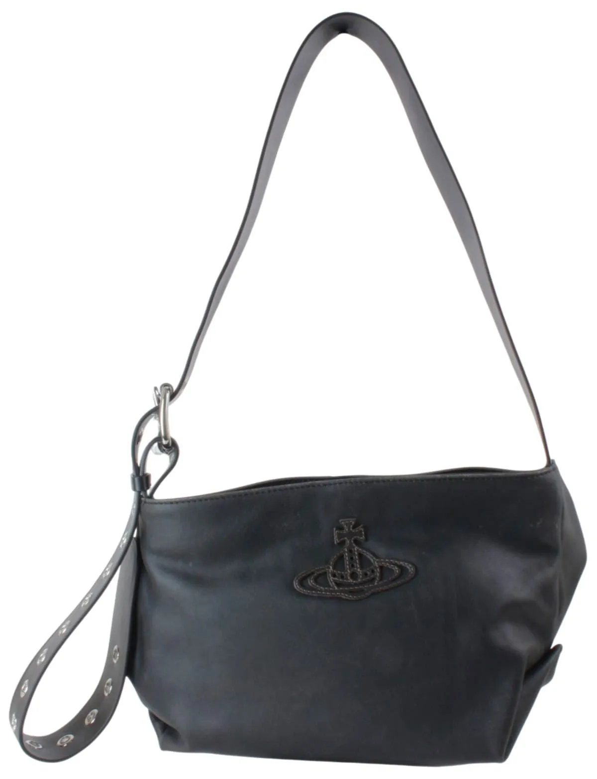 Vivienne Westwood Maxime Distressed Leather Small Crossbody Bag - Off Black sold by KJ Beckett