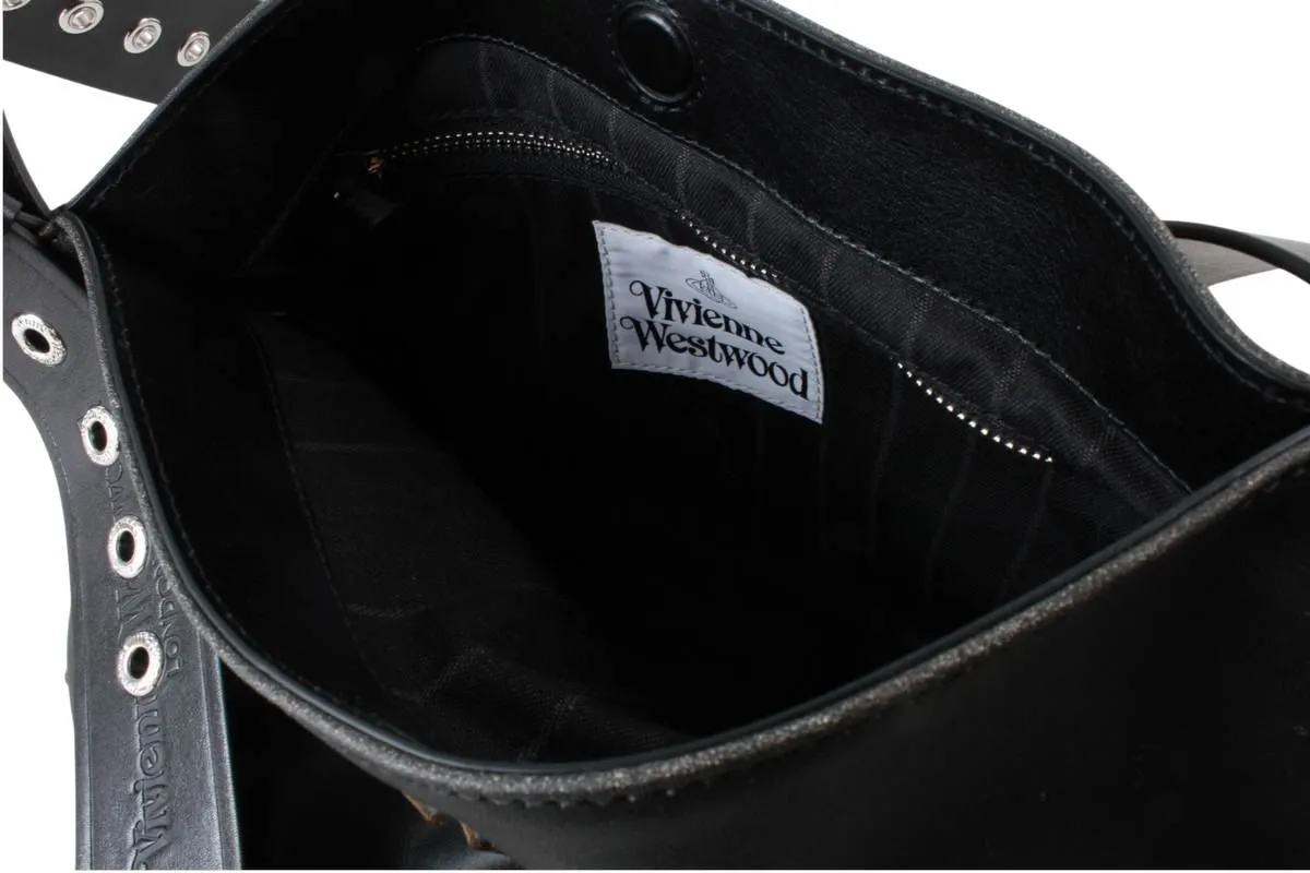 Vivienne Westwood Maxime Distressed Leather Small Crossbody Bag - Off Black sold by KJ Beckett product image thumbnail 3