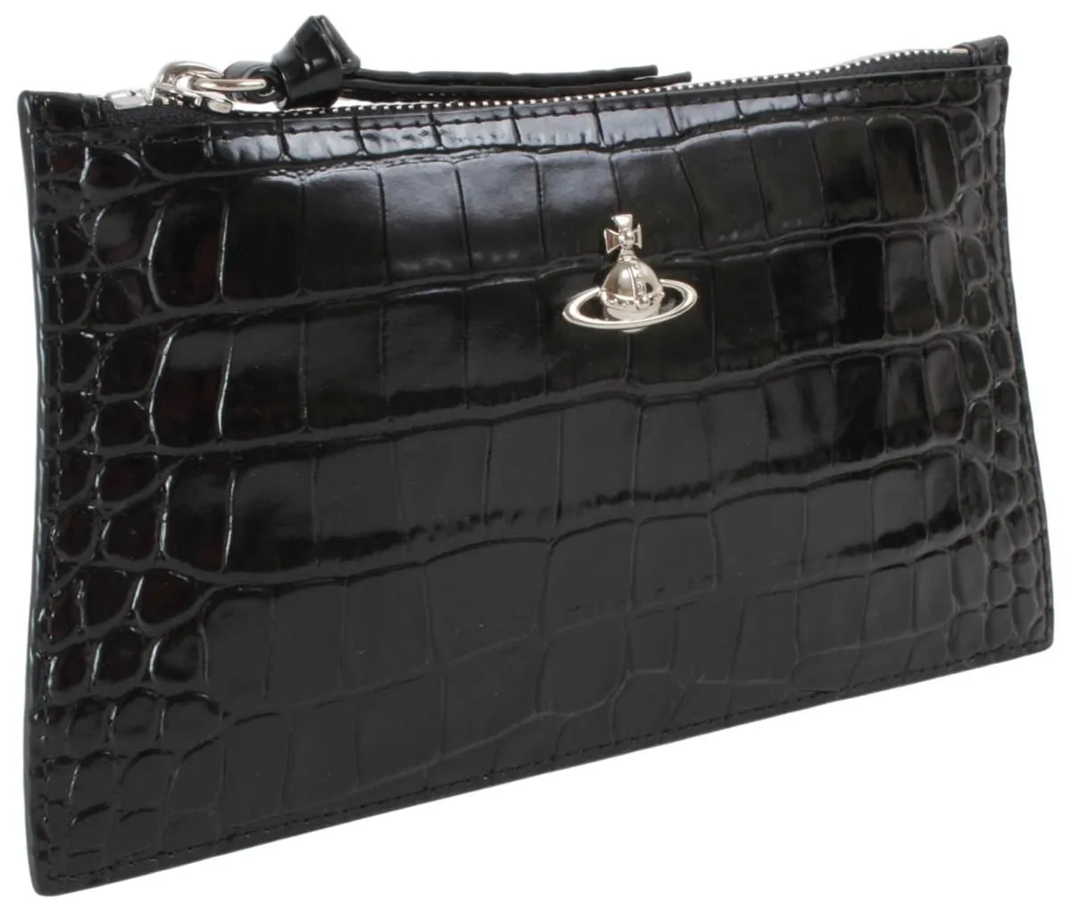 Vivienne Westwood Small Croc Flat Zip Clutch - Black sold by KJ Beckett product image thumbnail 4