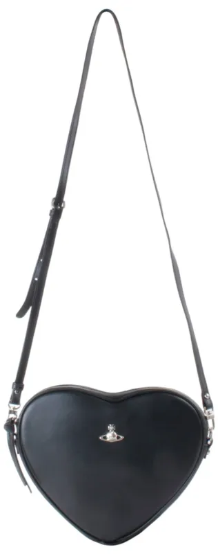 Vivienne Westwood Alexa Smooth Heart Crossbody Bag - Black made by Vivienne Westwood