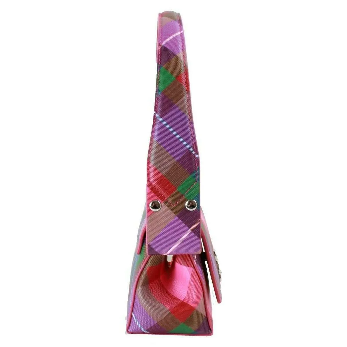Vivienne Westwood Saffiano Printed Hazel Small Handbag - Candy Tartan Pink sold by KJ Beckett product image thumbnail 5