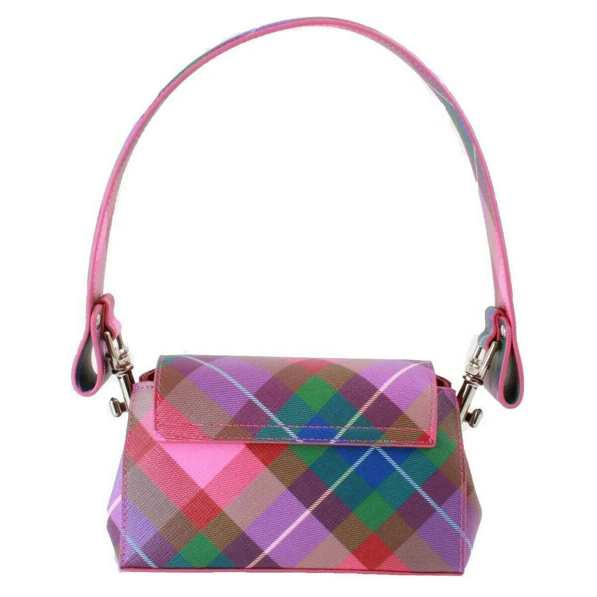 Vivienne Westwood Saffiano Printed Hazel Small Handbag - Candy Tartan Pink sold by KJ Beckett product image thumbnail 3